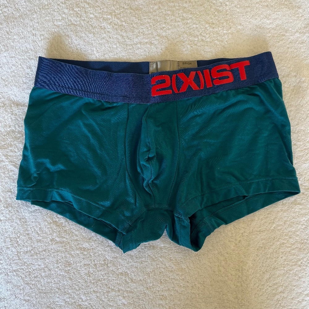 2(X)IST Underwear Trunk - Teal with Contrast Waistband - Small